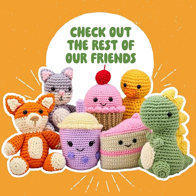 Bucilla Complete Crochet Kit, Dan The Dino, 5"