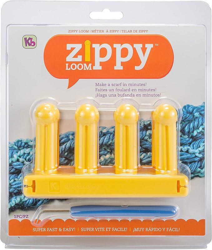 Authentic Knitting Board Zippy Knitting Loom, 5.25 by 3", Yellow