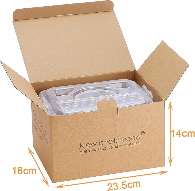 New brothread 2 Layers Stackable Clear Storage Box/Organizer for Holding 40 Spools Home Embroidery & Sewing Thread (Spool Size Requirement: Height≤2.2"/5.6CM; Width≤1.69"/4.3CM)