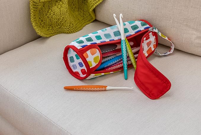 Prym Crochet Hook Roll & Organizer, Rainbow Specks