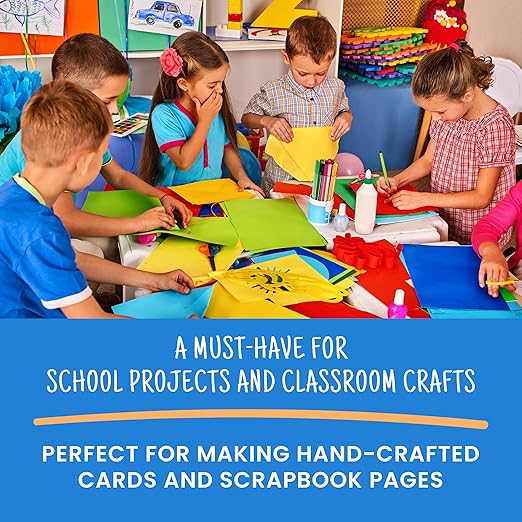 Craftzilla Arts and Crafts Kit for Kids – 11 Colored Masking Tape Rolls, 240 Sheets Construction Paper Assorterd Colors, Kid-Safe Scissors – All-in-One Kids Art Supplies Set - Arts and Craft Supplies