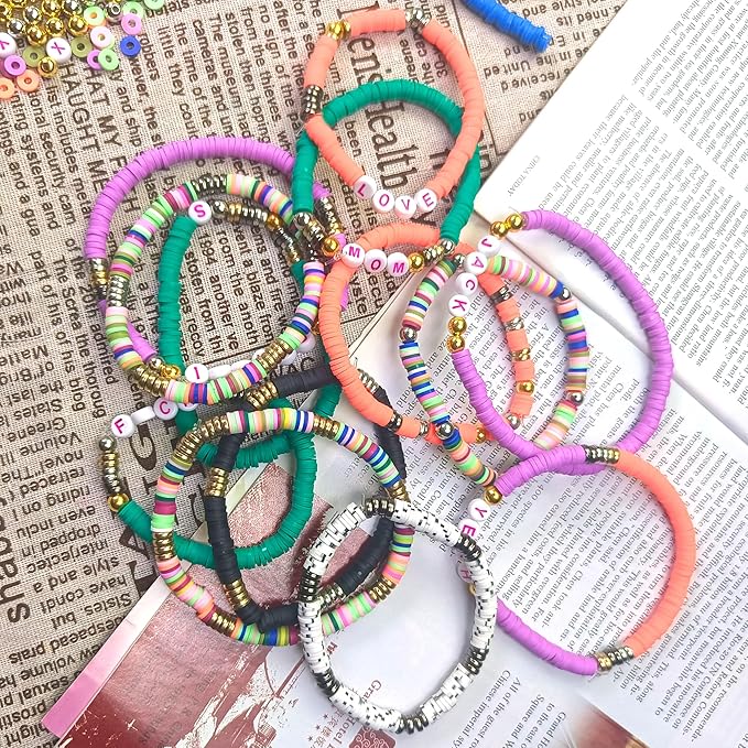 1800pcs 6mm Black Flat Round Spacer Beads Disc Loose Jewelry Making Beads for DIY Bracelet Necklace Earring Craft Supplies (BlackSpacer6mm)
