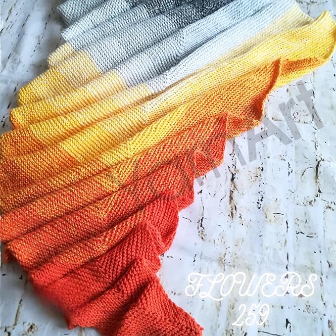 Yarn Art YarnArt Flowers Yarn 55% Cotton 45% Acrylic 250gr 1094yds Multicolor Cotton Yarn Rainbow Crochet Yarn Spring Summer - 1 Fine Sport Skein (259)