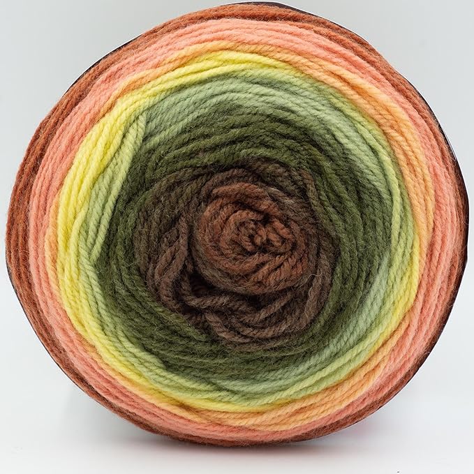 Lion Brand Yarn, Mandala DK Lightweight Yarn for Knitting, Crochet, and Crafts, Sandman, 3 Pack, Self-Striping Acrylic Fiber for Baby Blankets, Multicolor Shawls and Variegated Cardigans