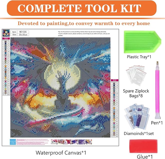 igoodom Dragon Diamond Art Kits for Adults, Starry Sky Dragon Diamond Painting Kit, Full Drill Round Diamond Art Kits, DIY Gem Art and Crafts for Home Wall Decor Gift 14x14inch