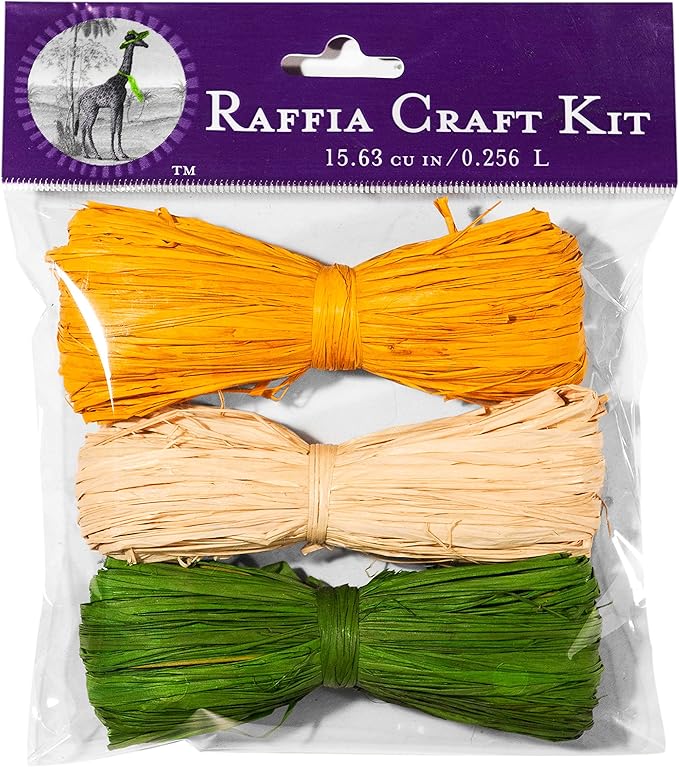 SuperMoss (40512) Raffia Craft Kit - Spring, Breeze (Golden, Natural, Basil), 16 cu in. (3 Pack)