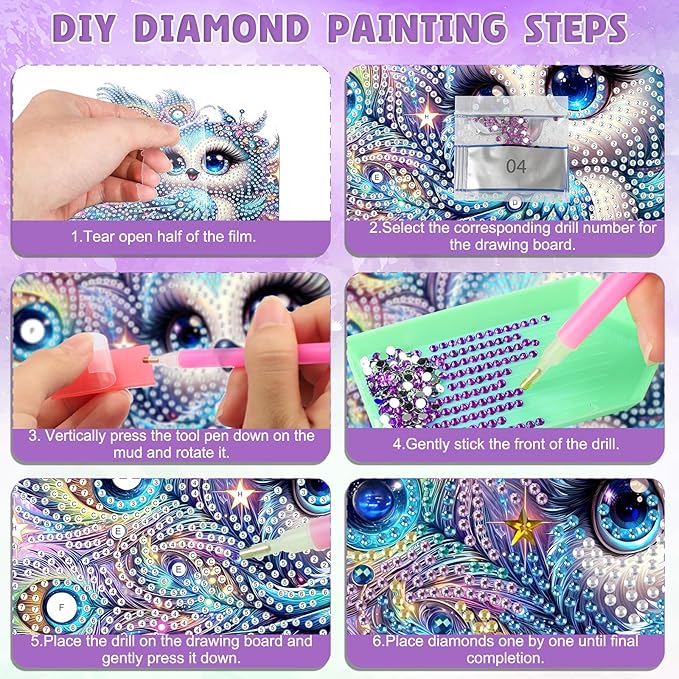 DOMROM Peacock Diamond Art Hanging Kit for Adult, Special Shaped Rhinestone, 5D Diamond Art Painting Window Pendants, Home Wall Art Hanging Kits, Double Sided Hanging Ornament 5.1x7.6in