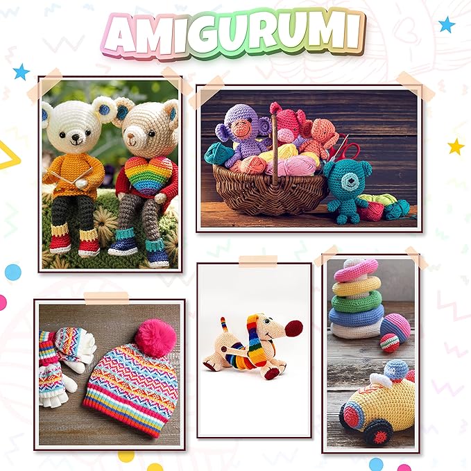 TYH Supplies 40 Mini Acrylic Yarn Skeins, 880 Yards – Crochet Kit for Beginners & Crafters, Soft DK/Light Worsted Yarn for Amigurumi Animals, Small Crafts & Knitting Projects