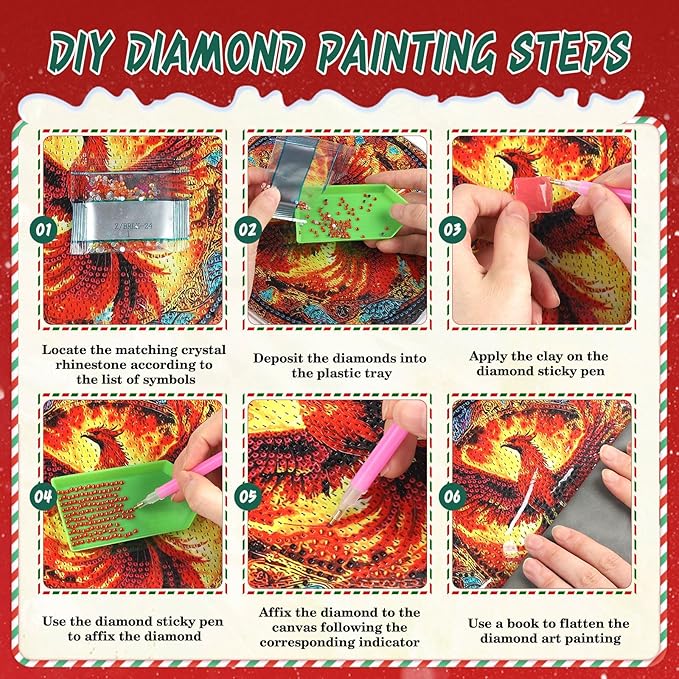EMIEAUFG Christmas Diamond Art Hanging Kit for Adult, Xmas House Diamond Art Pendants, Double Sided Acrylic & 5D Special Shaped Rhinestone, Christmas DIY Ornament for Window Home Wall Decor