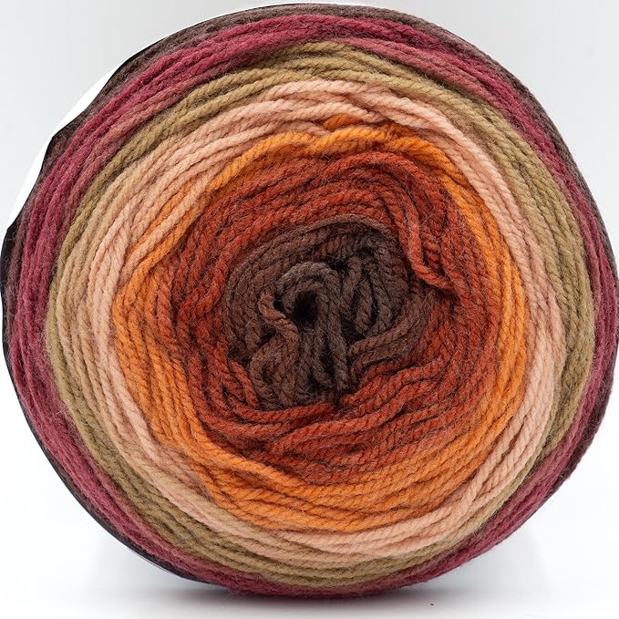 Lion Brand Yarn, Mandala DK Lightweight Yarn for Knitting, Crochet, and Crafts, Banshee, 3 Pack, Self-Striping Acrylic Fiber for Baby Blankets, Multicolor Shawls and Variegated Cardigans