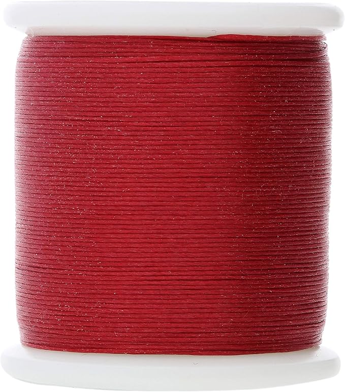 KO Nylon Beading Thread, Rich Red Color, Japanese Pre-Waxed 100% Nylon, 330TEX, Tangle Resistant Knotting Cords, 50m /55 yds Spool, Use for Seed Bead Projects, Loom Work & Bead Weaving