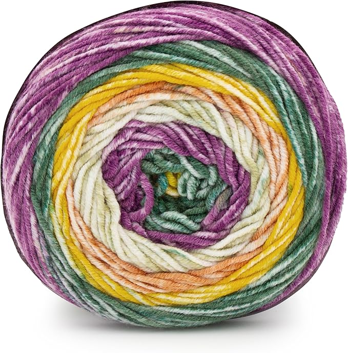Lion Brand Yarn, Mandala Ombré Variegated Yarn for Crocheting, Knitting, and Crafts, Wonder, 1 Pack, Soft, Acrylic Fiber for Cozy Blankets, Worsted Weight Sweaters and Colorful Shawls
