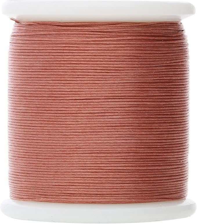 KO Nylon Beading Thread, Apricot Color, Japanese Pre-Waxed 100% Nylon, 330TEX, Tangle Resistant Knotting Cords, 50m /55 yds Spool, Use for Seed Bead Projects, Loom Work & Bead Weaving