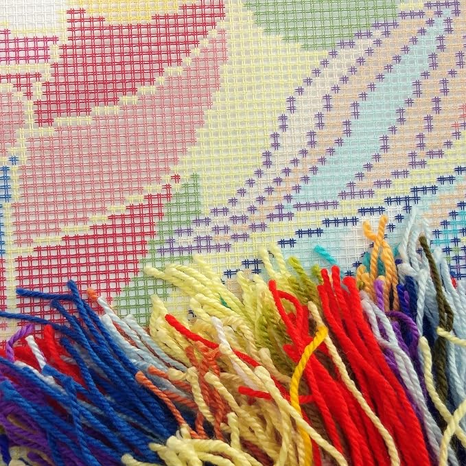 Brvsk Seasonal Needlepoint Kit for Adults and Beginners — Autumn 16″ × 16″ with Clear, Precise Printed Design on Cotton Canvas; Includes 2 Needles, Yarn, and Easy-Read Chart