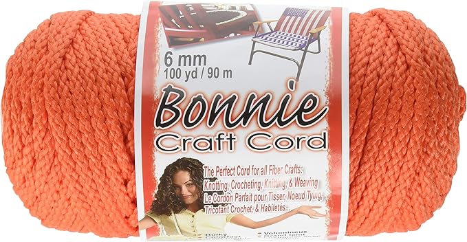Pepperell BB6-100-104 6mm Bonnie Macramé Craft Cord, 100-Yard, Orange