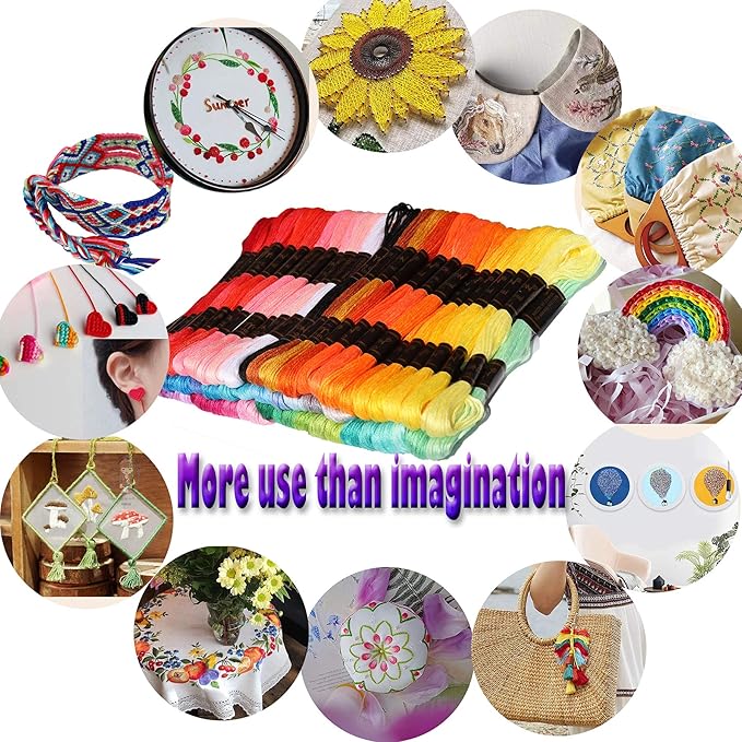 61 Rainbow Colors Embroidery Floss - Friendship Bracelet String - Embroidery Thread for Cross Stitch, Hand Embroidery, String Art