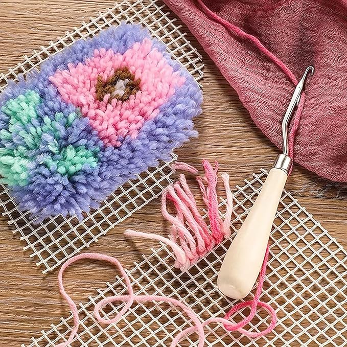 5Pcs/Sets Bent Latch Hook Crochet Hooks Hair Braiding Tools Dreadlocks Different Sizes Crocheting Weaving Needles for Hair Braiding, Rug Making and Art Crafts