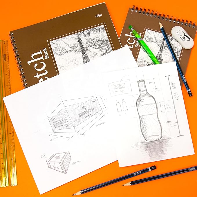 bazic products sketch pad, spiral sketchbook for artists & students, drawing pad with thick paper, sketching & drawing for kids, teens & adults, 50 sheets, 6" x 8", 1-pack