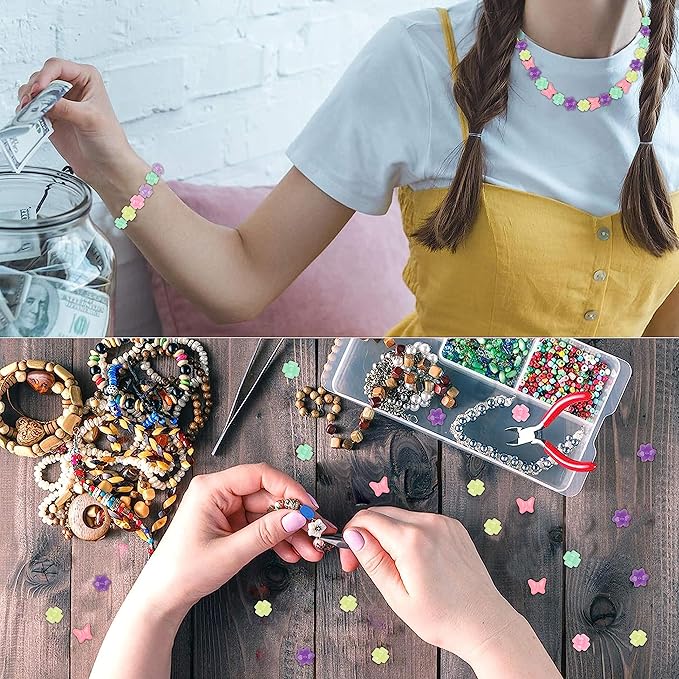 gmma pony bead shapes for friendship bracelets 600 pcs plastic assorted star heart flower round beads bulk for diy bracelet necklace jewelry making supplies