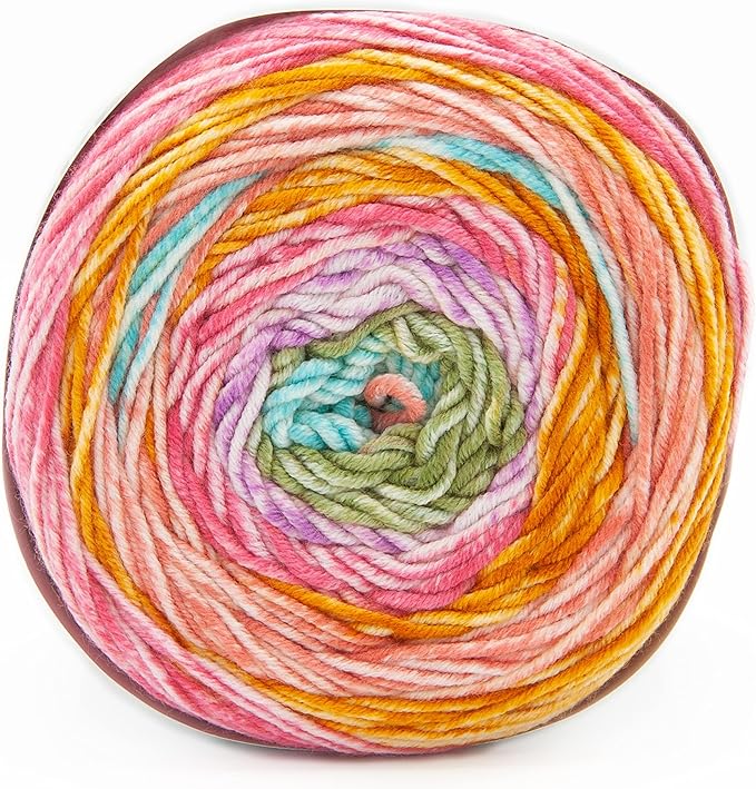 Lion Brand Yarn, Mandala Ombré Variegated Yarn for Crocheting, Knitting, and Crafts, Tranquil, 3 Pack, Soft, Acrylic Fiber for Cozy Blankets, Worsted Weight Sweaters and Colorful Shawls