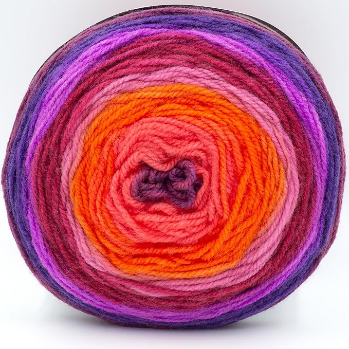 Lion Brand Yarn, Mandala DK Lightweight Yarn for Knitting, Crochet, and Crafts, Andorian, 3 Pack, Self-Striping Acrylic Fiber for Baby Blankets, Multicolor Shawls and Variegated Cardigans