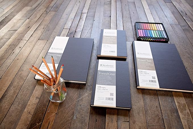 Strathmore 469-105 Hardbound Art Journal,128 Pages, 5.5 by 8.5", Toned Gray