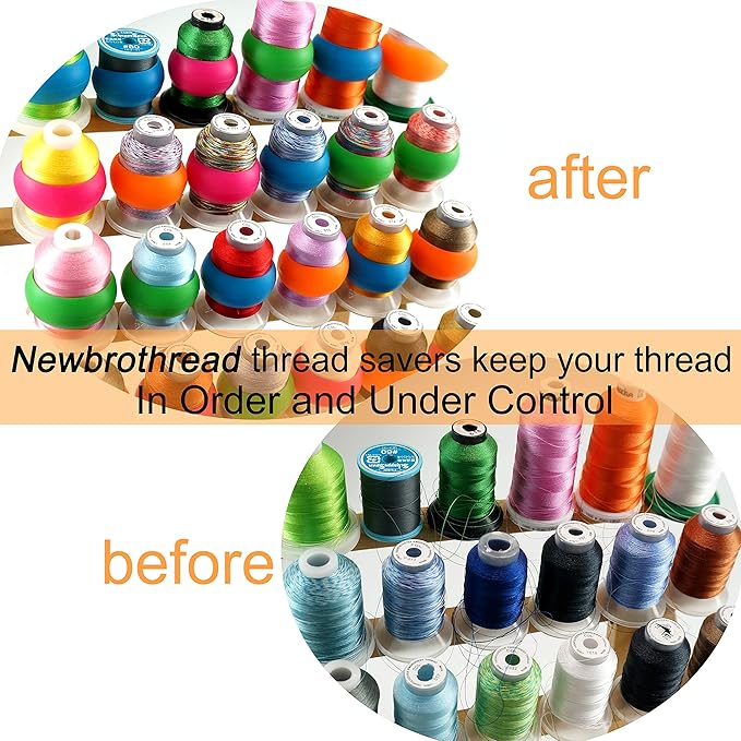 New brothread 60 Thread Spool Holder + 20 Bobbin Holders + 20 Bobbin Clips - Prevents Thread Ends from Unwinding - for Sewing Machine Thread & Embroidery Spool