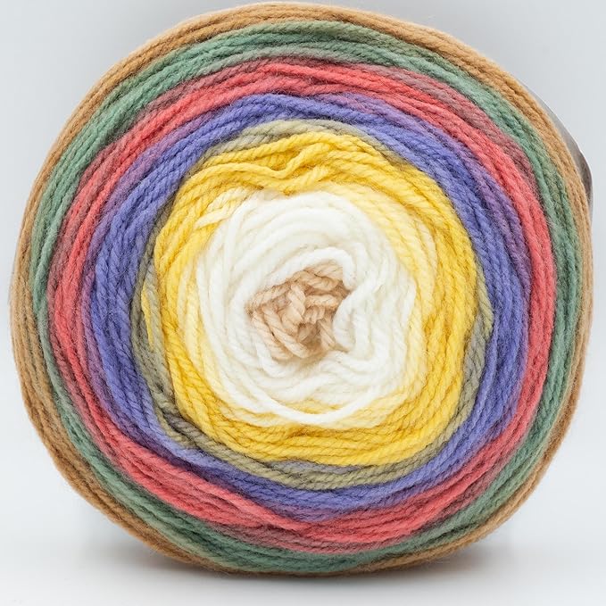 Lion Brand Yarn, Mandala DK Lightweight Yarn for Knitting, Crochet, and Crafts, Moomba, 3 Pack, Self-Striping Acrylic Fiber for Baby Blankets, Multicolor Shawls and Variegated Cardigans