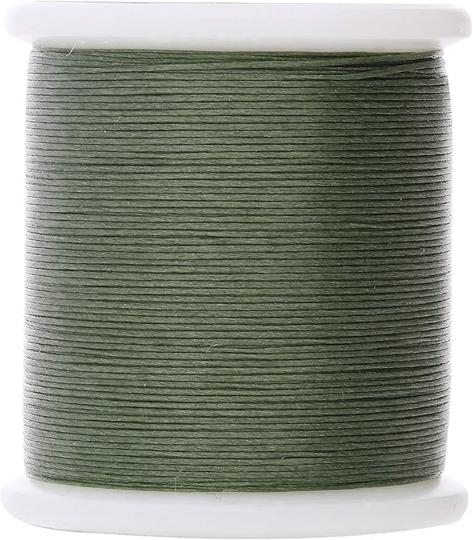 KO Nylon Beading Thread, Dark Olive Color, Japanese Pre-Waxed 100% Nylon, 330TEX, Tangle Resistant Knotting Cords, 50m /55 yds Spool, Use for Seed Bead Projects, Loom Work & Bead Weaving