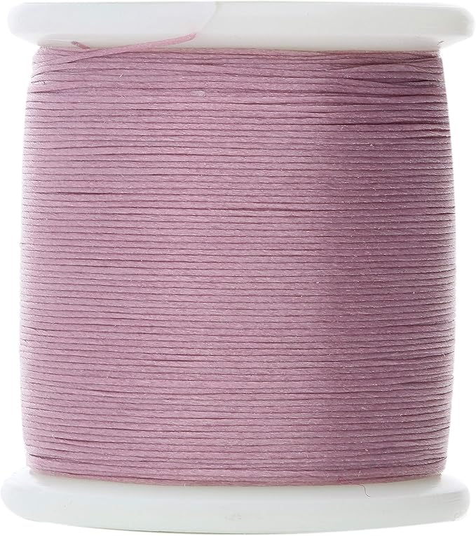 KO Nylon Beading Thread, Lilac Color, Japanese Pre-Waxed 100% Nylon, 330TEX, Tangle Resistant Knotting Cords, 50m /55 yds Spool, Use for Seed Bead Projects, Loom Work & Bead Weaving