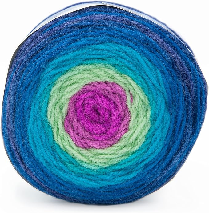 Lion Brand Yarn, Mandala DK Lightweight Yarn for Knitting, Crochet, and Crafts, Troll, 3 Pack, Self-Striping Acrylic Fiber for Baby Blankets, Multicolor Shawls and Variegated Cardigans