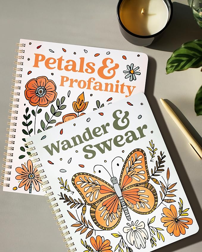 Beautiful Coloring Book Set of 2 for Adult Relaxation - Funny Coloring Books with Floral Designs for a lot of Laughs - The Perfect Stress-Relieving Gift for Women