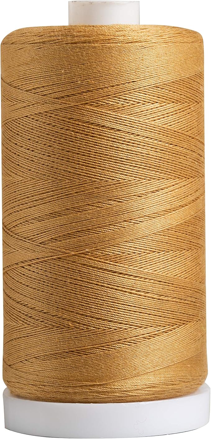 Connecting Threads Brown 100% Cotton Thread for Sewing, Quilting, and Crafting - 50-Weight - 1200 Yard Large Spool (Caramel)