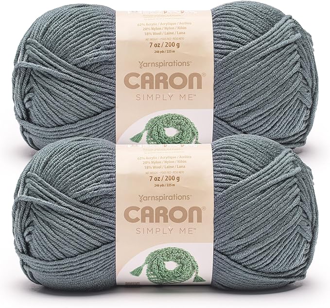 Caron Simply Me Midnight Blue Yarn - 2 Pack of 160g/5.64oz - 62% Acrylic, 20% Nylon, 18% Wool - #5 Bulky - 197 Yards - Knitting/Crochet