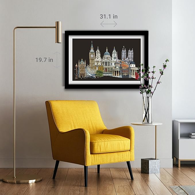 Thea Gouverneur - Counted Cross Stitch Kit - London - Aida - 18 Count - Embroidery Kit for Adults - DMC Embroidery Threads and Other Cross Stitch Supplies Included - 470A