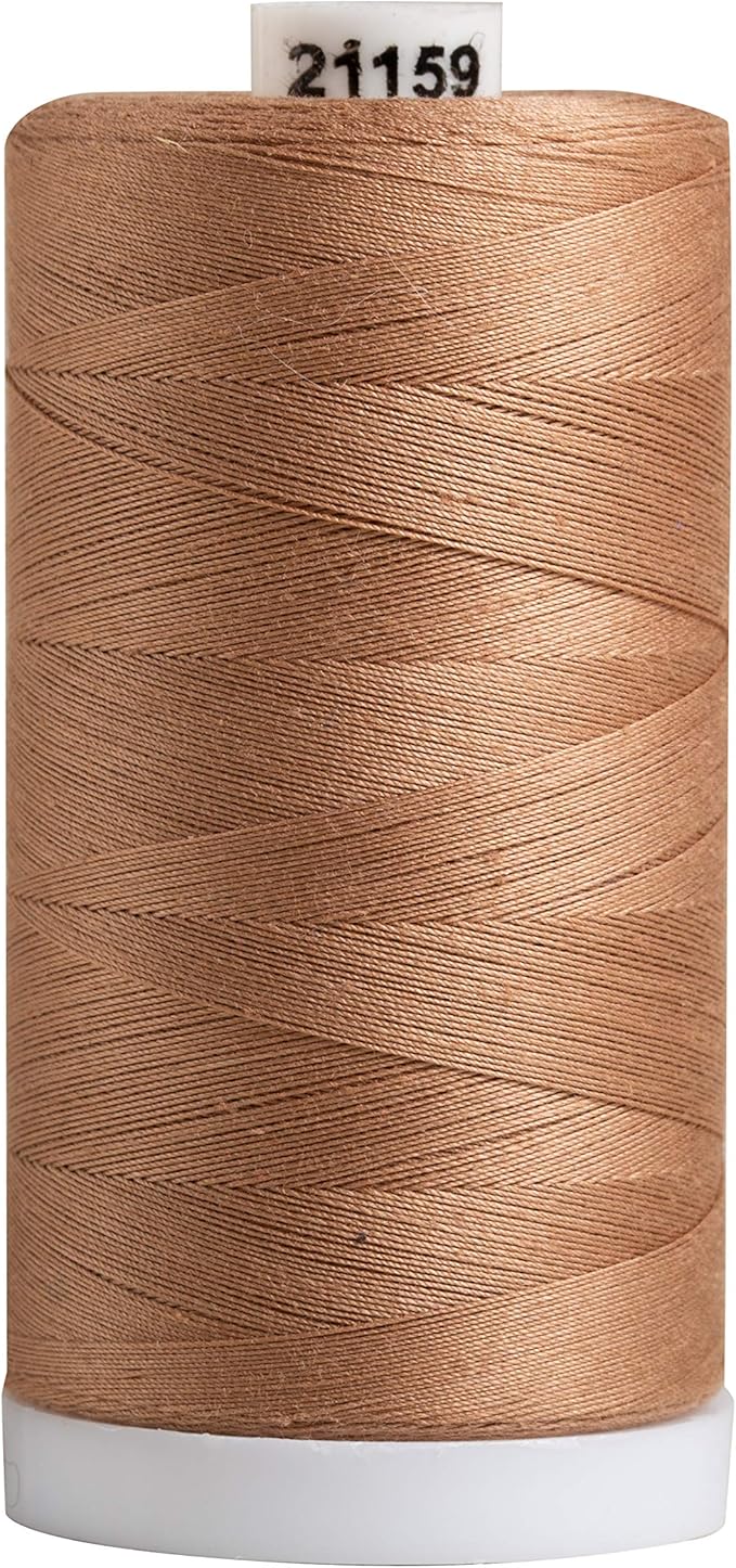Connecting Threads Brown 100% Cotton Thread for Sewing, Quilting, and Crafting - 50-Weight - 1200 Yard Large Spool (Fawn)