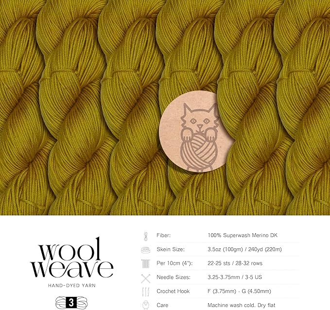 Superwash Merino Wool Yarn for Knitting & Crocheting - Hand Dyed, Luxurious & Soft Dk Weight, 100gr, 240 Yards - Merigold