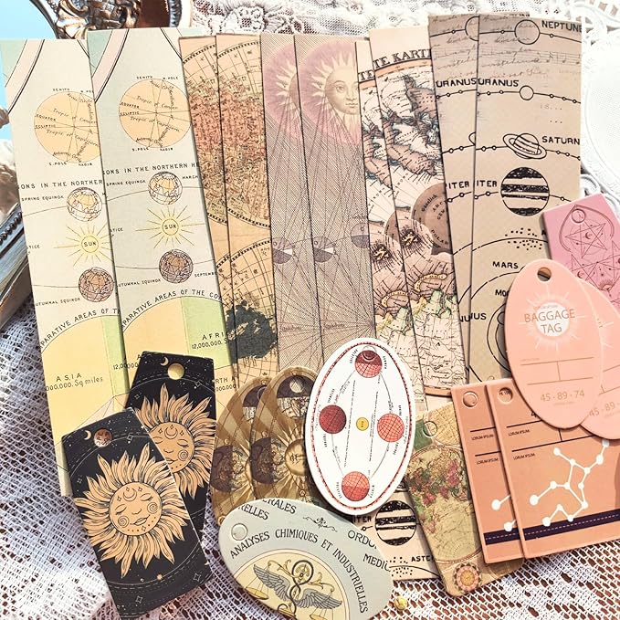 Flartmo 313 Pcs Complete Scrapbook Supplies Kit, Celestial Universe Planets Space Scrapbook Paper & Stickers, Junk Journal Scrapbooking Supplies Kit for Journaling, Embellishments, Card