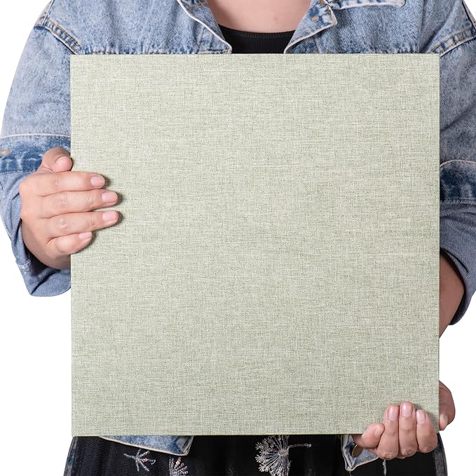Large Photo Album Self Adhesive 4x6 5x7 3x5 8.5x11 Scrapbook Magnetic Album DIY Scrap Book Length 13 x Width 12.8 (Inches) 120 Sticky Pages Linen Cover DIY Photo Album (Grass Green)