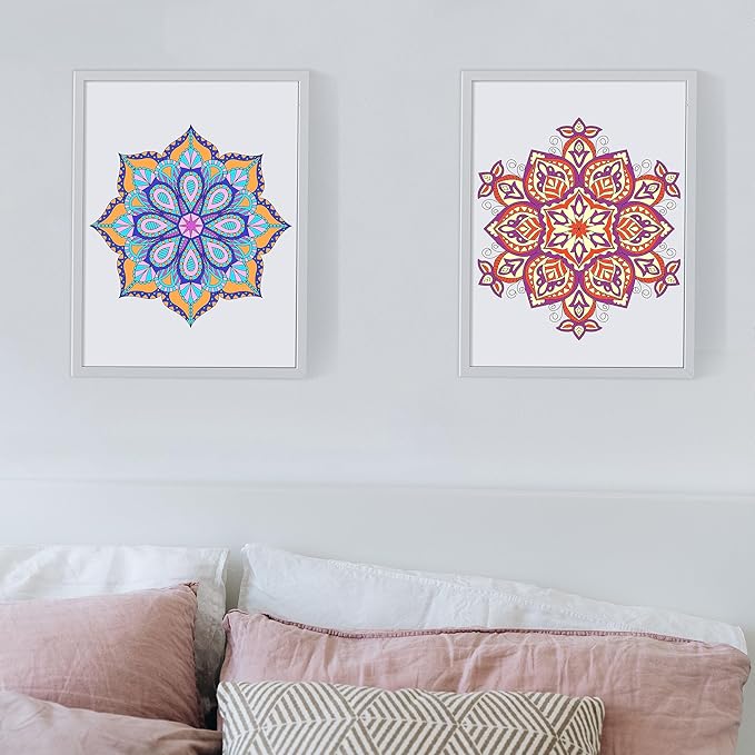Elfew 2 Pack Mandalas Coloring Books for Adult, 80 Original Mandala Patterns and Designs, Coloring Book for Adults Relaxation, Adult Coloring Book Spiral Bound, Relaxation Books for Women