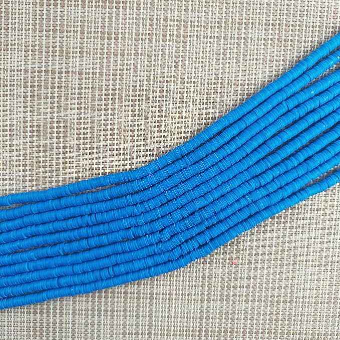 3500 Pcs 6mm Colorful Flat Clay Beads for DIY Polymer Round Handmade Jewelry Making for Necklace Bracelet Earring Pendant and Anklet Craft Making(Deepblue)