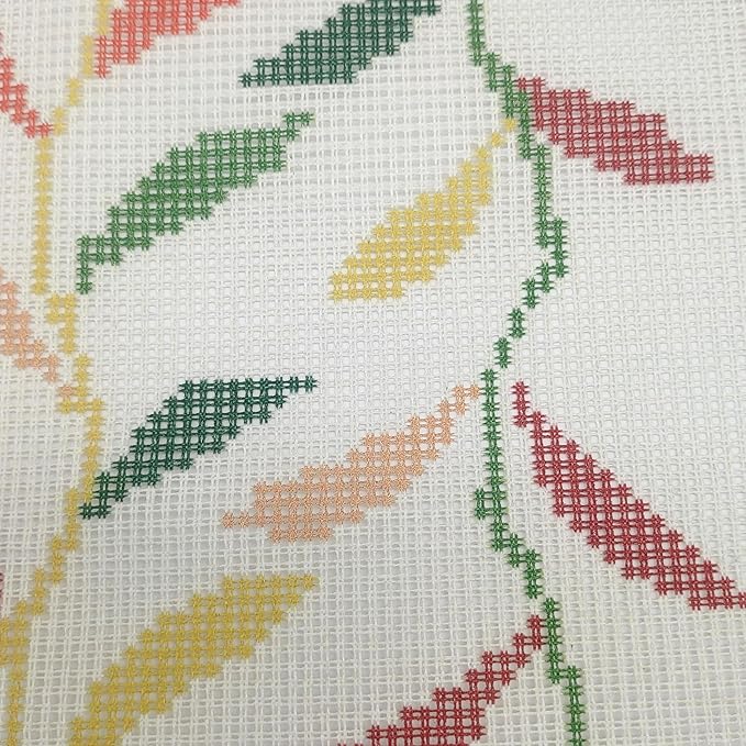 Howie's Needlepoint Needlepoint Kits for Adults, Pillow Front Cross Stitch Kit with Embroidery Pattern on Canvas, Yarn, 2 Needles and Instruction, 16 x 16inch(Colorful Willow Leaves)