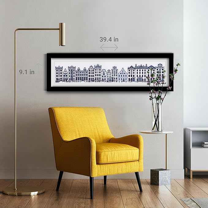 Thea Gouverneur - Counted Cross Stitch Kit - City Street Amsterdam - Aida - 16 Count - Embroidery Kits for Adults - Crafts - DMC Embroidery Threads and Other Cross Stitch Supplies Included - 873A