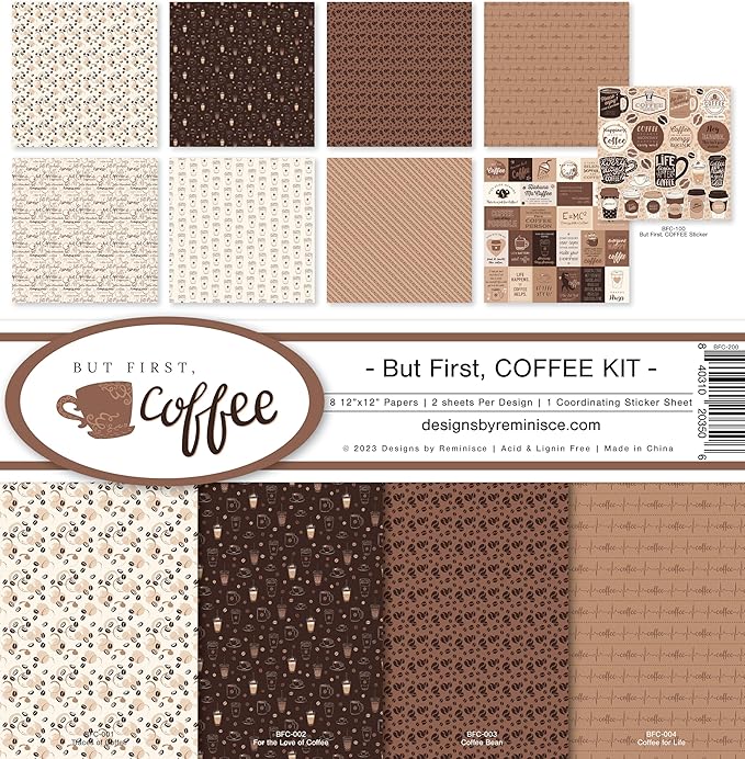 Reminisce But First, Coffee Scrapbook Collection Kit