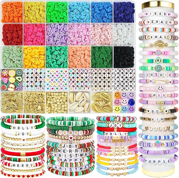 OHOME Easter Basket Stuffers for Teens - 5300 Clay Beads Bracelet Making Kit,Arts and Crafts for Kids Ages 8-12,Easter Crafts Games Toys for 3-10 Year Old Birthday
