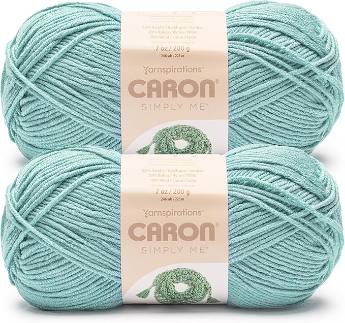 Caron Simply Me Moonstone Yarn - 2 Pack of 160g/5.64oz - 62% Acrylic, 20% Nylon, 18% Wool - #5 Bulky - 197 Yards - Knitting/Crochet