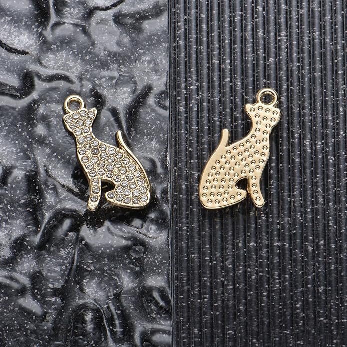 Pack of 20 Rhinestone Charms Gold Plated Pendants Pave Crystal Accessories for Necklace Bracelet Jewelry Making DIY Crafting