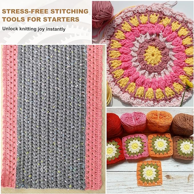 MECCANIXITY 10pcs Weaving Loom, 2" 3" 4" 5" 6" Round Gear Shape Weaving Loom Kit for DIY Crafting Hanging Decor Woven Tapestry Knitted Crafts Making