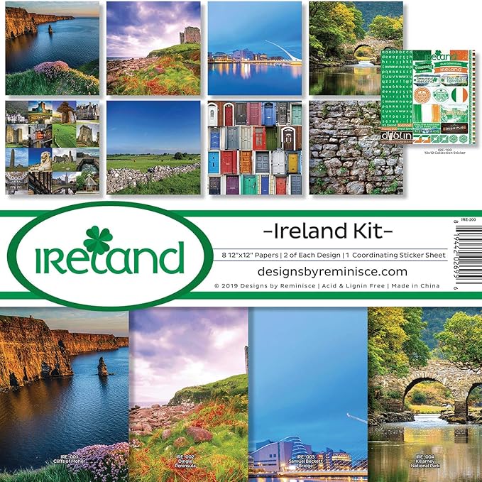 Reminisce Ireland Scrapbook Collection Kit, Multi Color Palette , 12-x-12-Inch