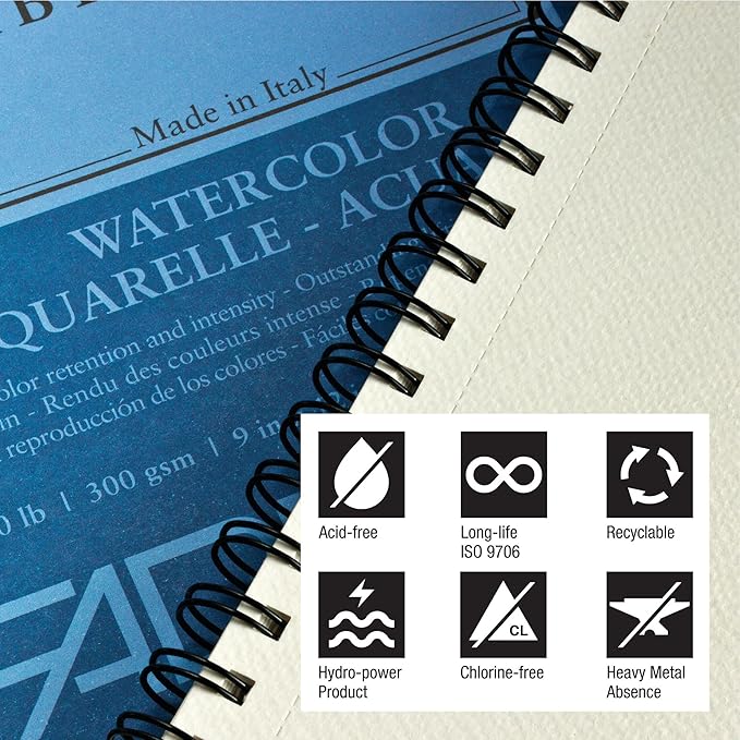 Fabriano 1264 Watercolor Pad, Bright White